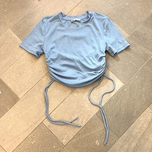 Zara Women’s Ribbed Crop Top with Cinched Ties on sides